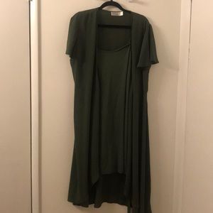 Olive Green plus size wrap dress